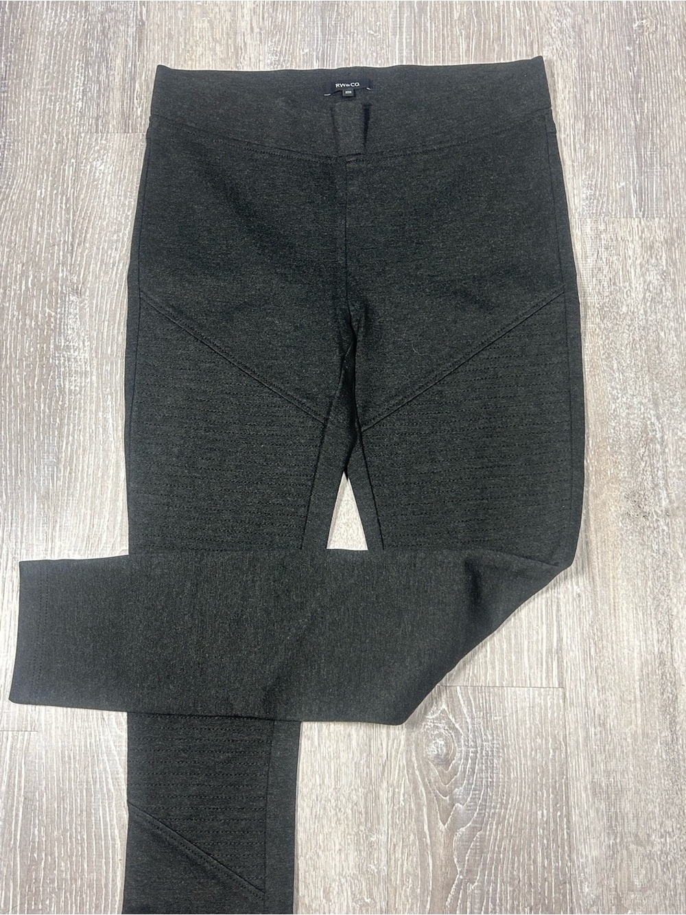 RW&CO Charcoal Gray Moto
Leggings M Ribbed Biker Ponte Pull On Skinny Pants